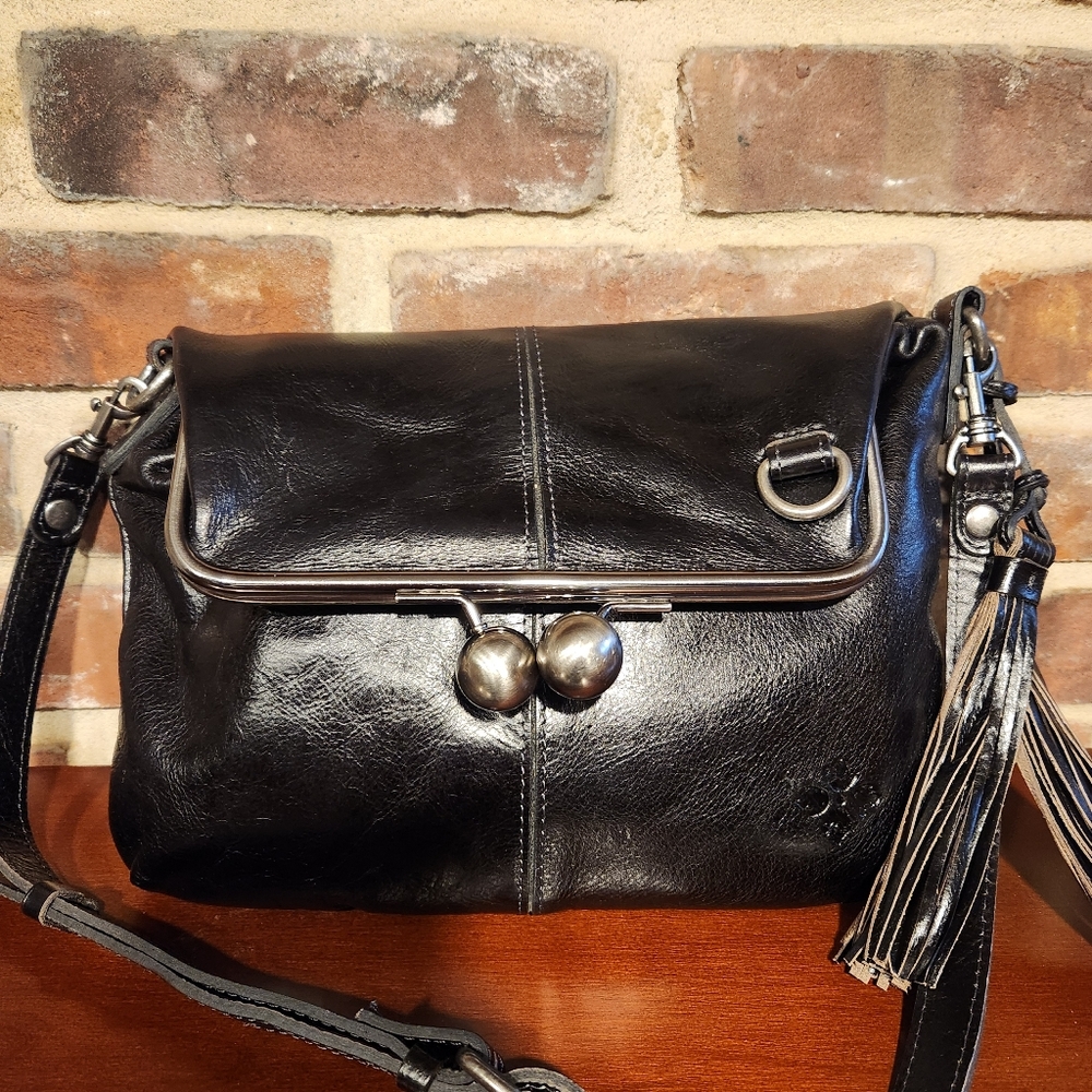 Patricia Nash Elegant Black Leather Shoulder Bag